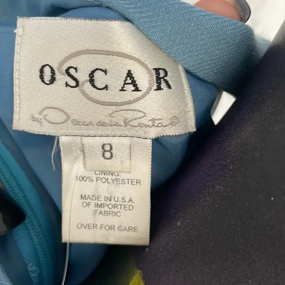 EUC vintage Oscar De la Renta dress light blue sleeveless knee length size 8 - Picture 8 of 8